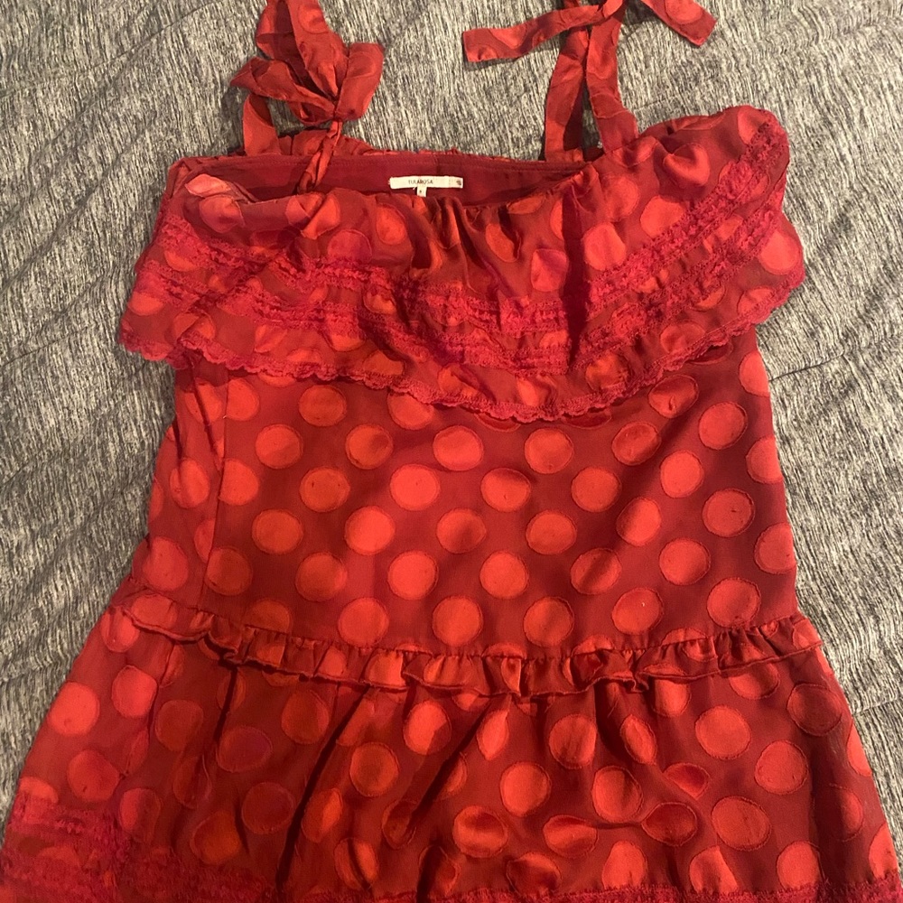 Small Tularosa Red Polkadot Babydoll Dress
